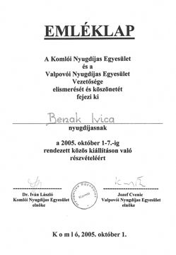 Spomenica iz mađarskog grada Komla, 2005.